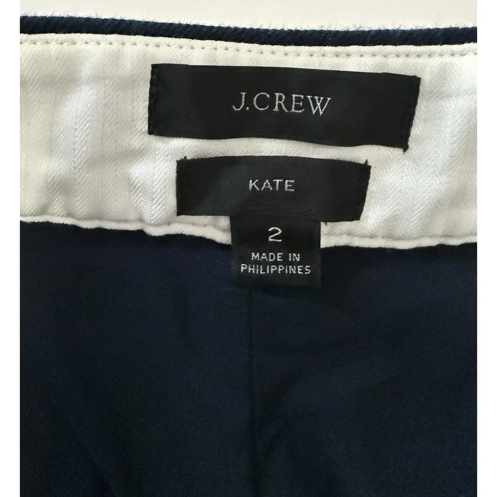 J. Crew Kate Linen Blend‎ Pants Trousers Straight Career Navy Blue Nautical Sz 2 - Picture 13 of 16